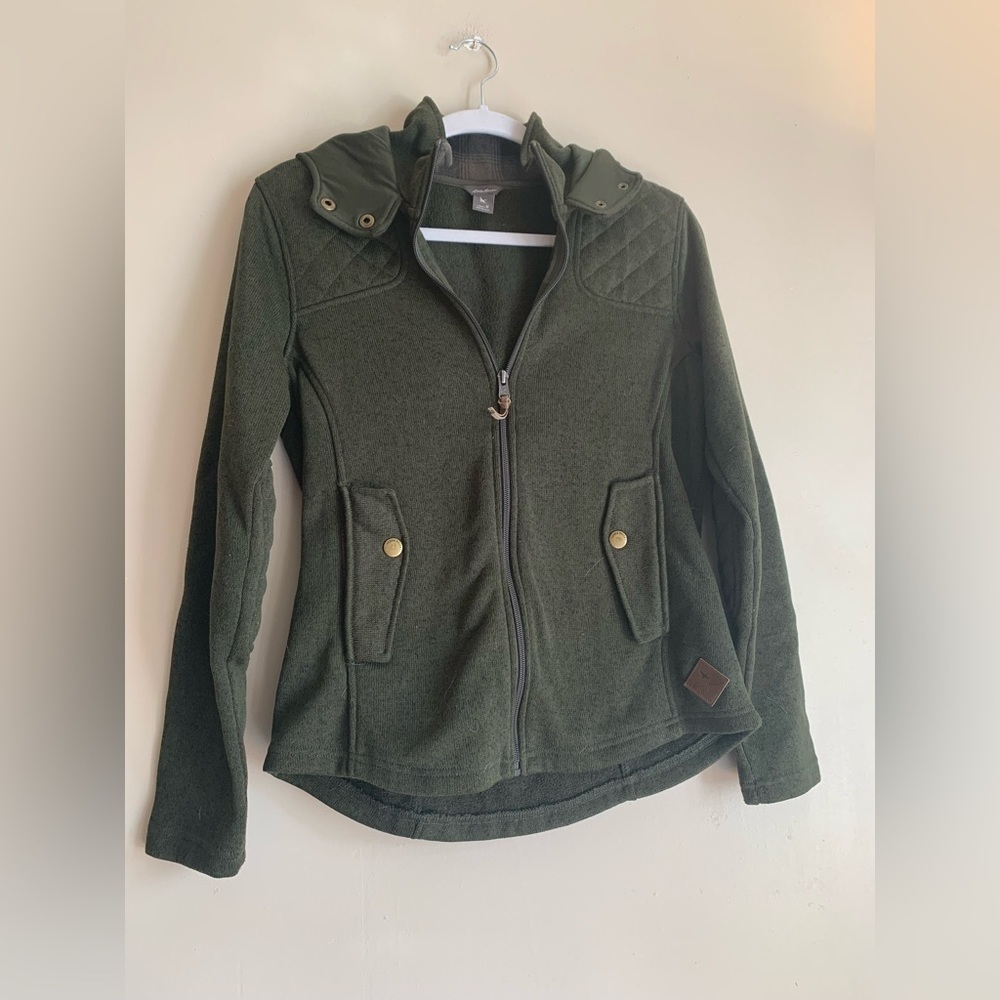 Eddie Bauer Utility Jacket Womens Size Medium Coat Green Outerwear Lightweight